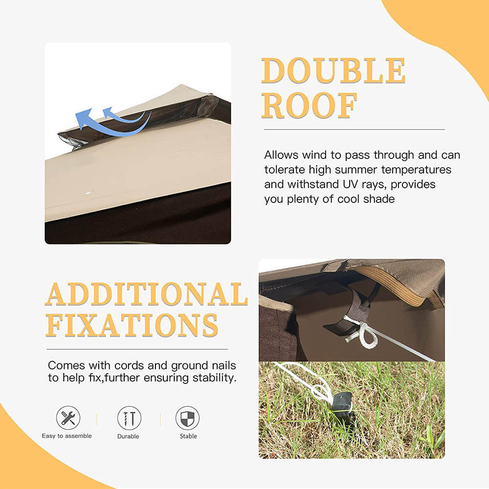 10'x13' Soft Double Roof Gazebo - Image 4