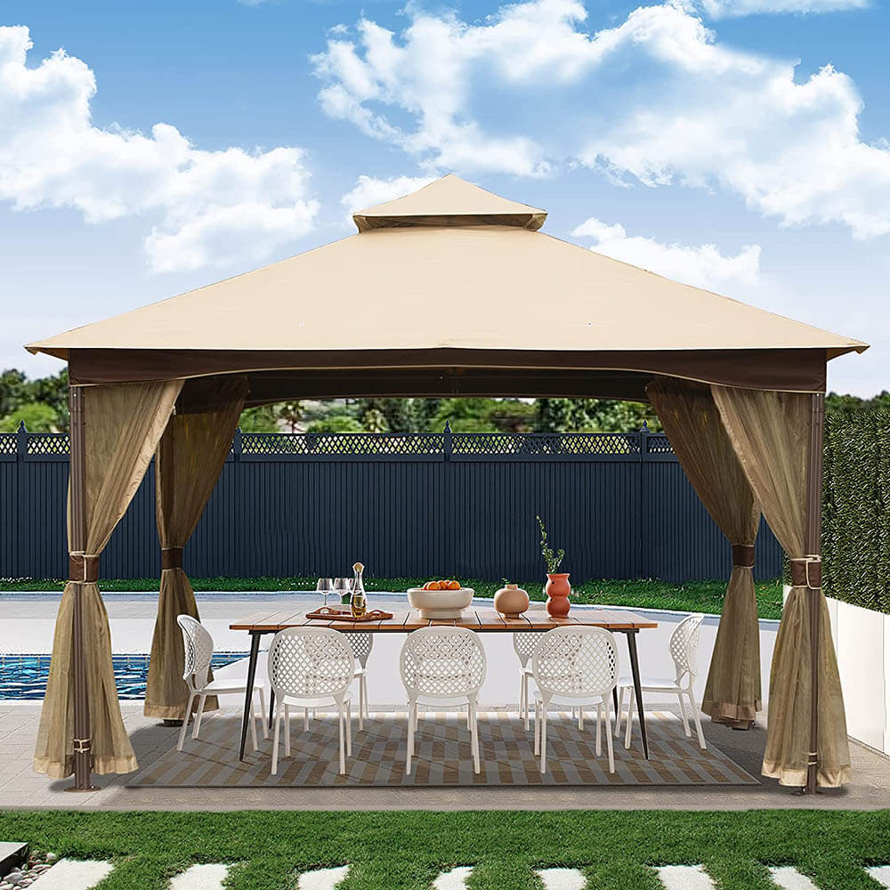 10'x13' Soft Double Roof Gazebo - Image 8