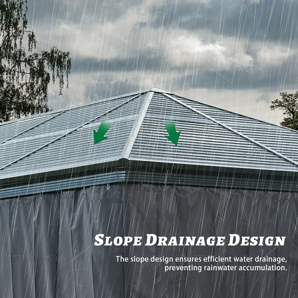 11'×21' Hardtop Sunroom & Gazebo - Front and Side Doors - Image 10