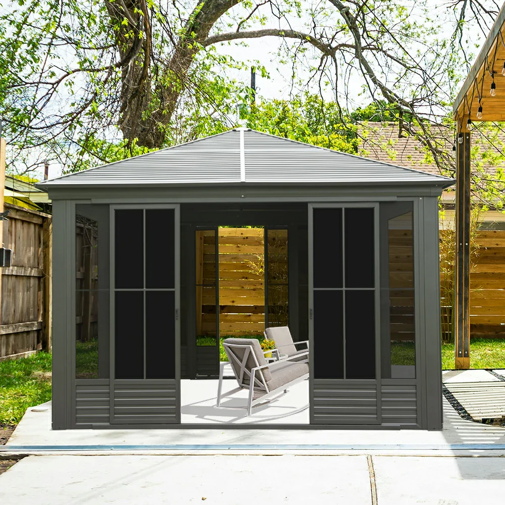 12'×15' Sunroom with Four Side Doors - Image 10