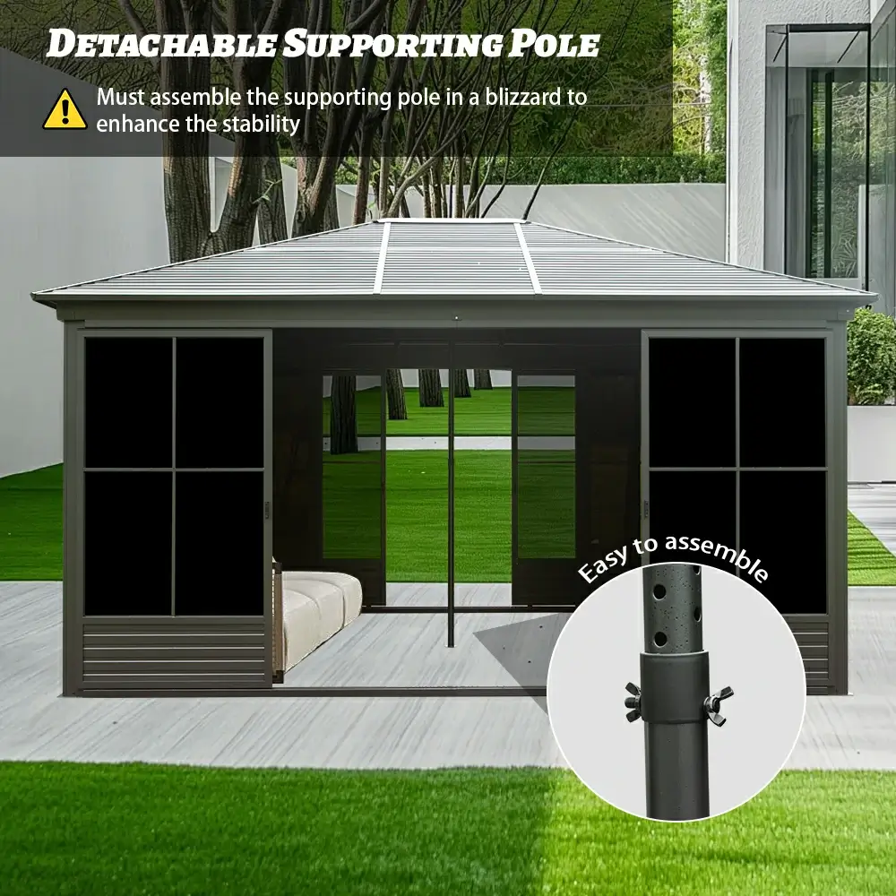 12'×15' Sunroom with Four Side Doors - Image 6