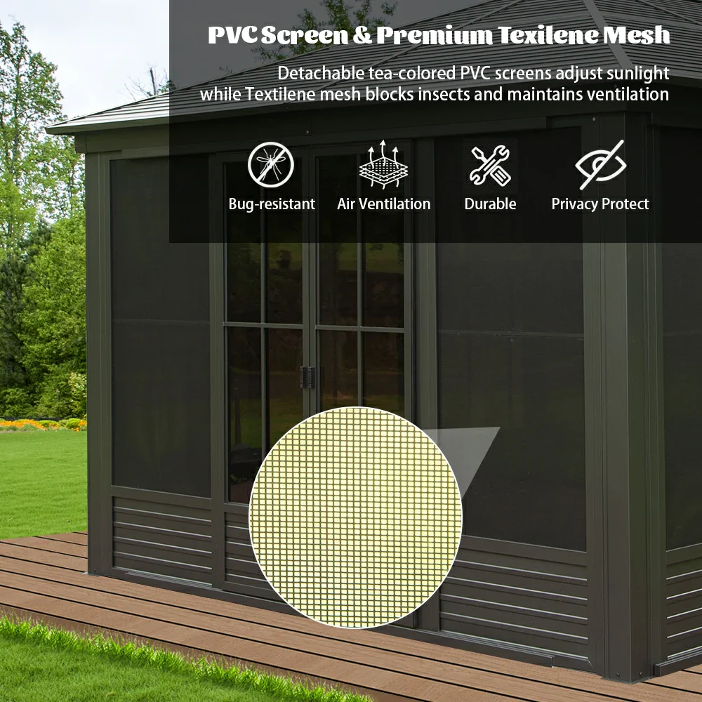 12'×15' Sunroom with Four Side Doors - Image 7
