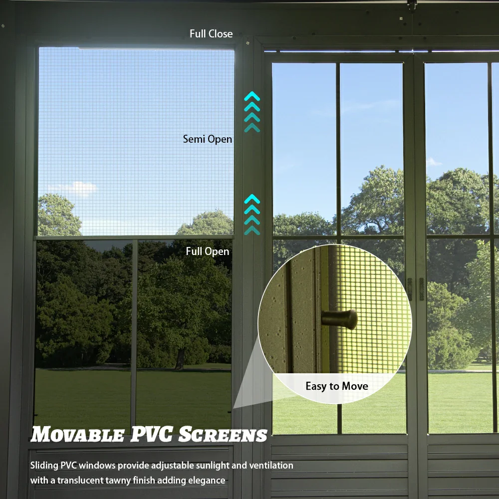 12'×15' Sunroom with Four Side Doors - Image 8
