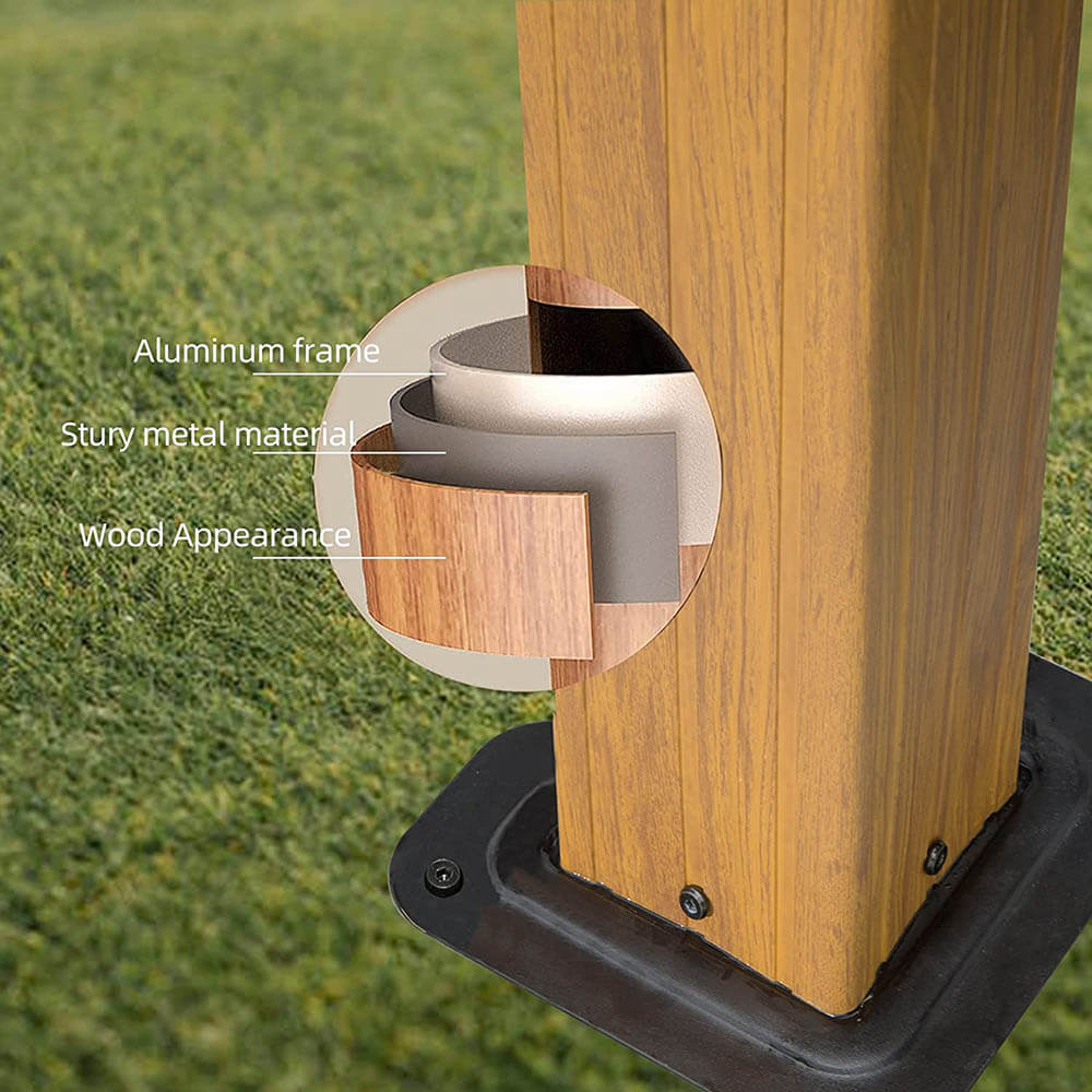 Gable Hardtop Gazebo - Wood-looking Frame - Image 4