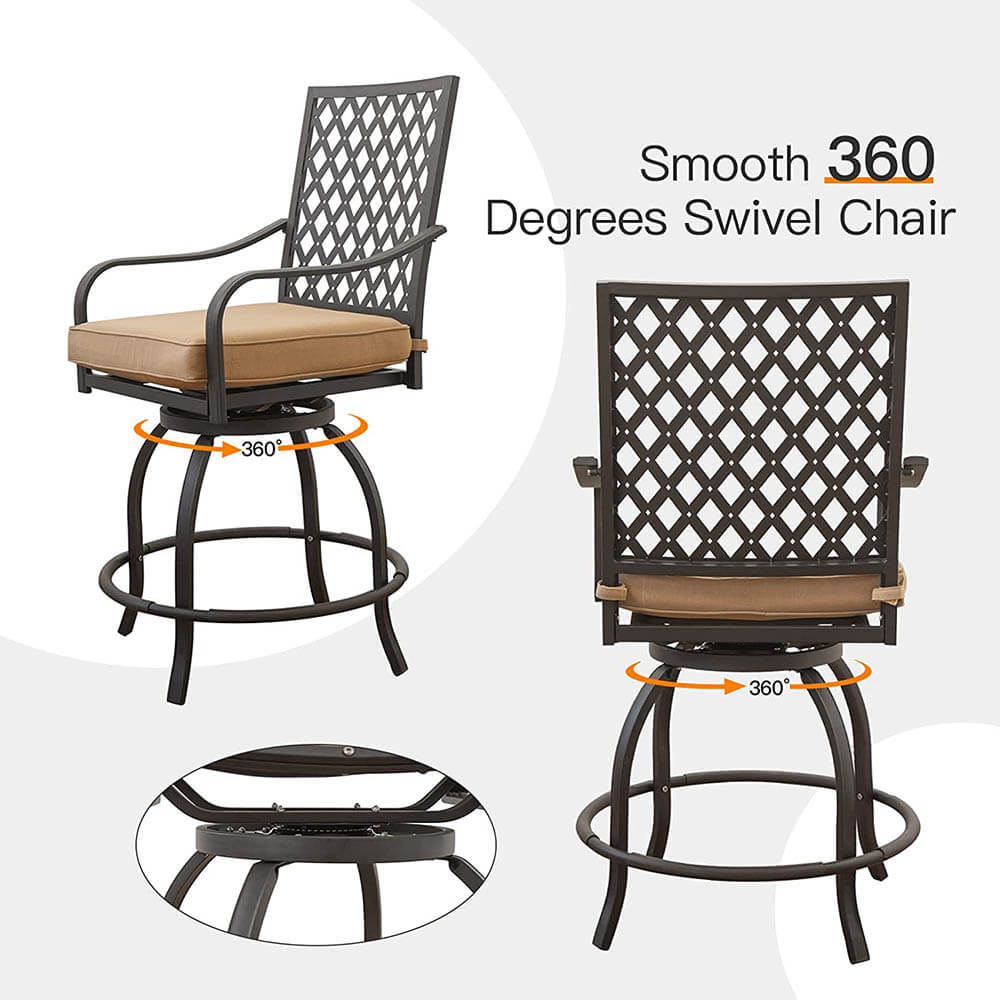 3 Piece Patio Bar Set with Cushion - Image 10