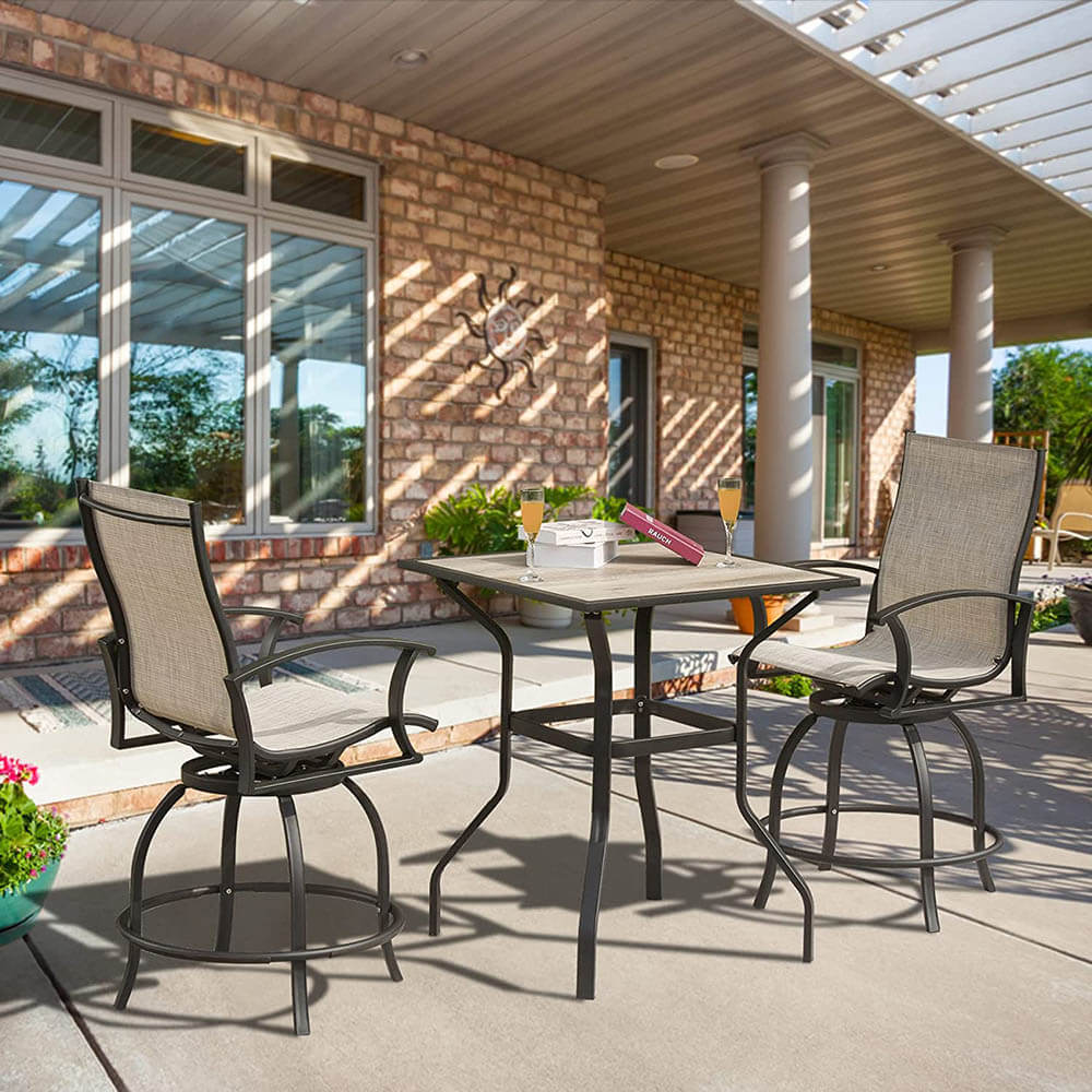 3 Piece Patio Textilene Bar Set - Image 6