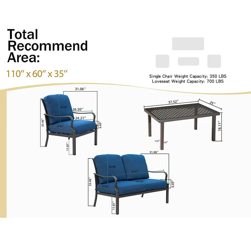 4 Pcs Outdoor Sofa Set - Image 10