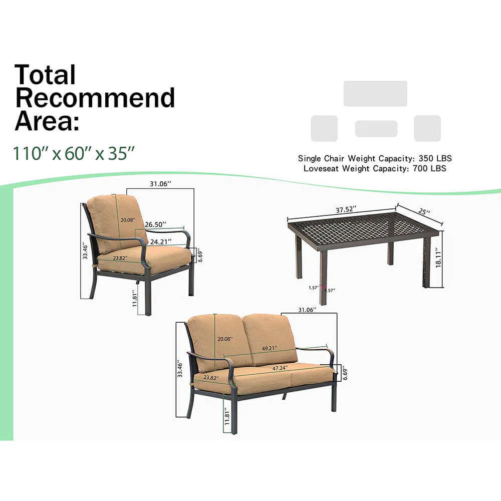 4 Pcs Outdoor Sofa Set - Image 7