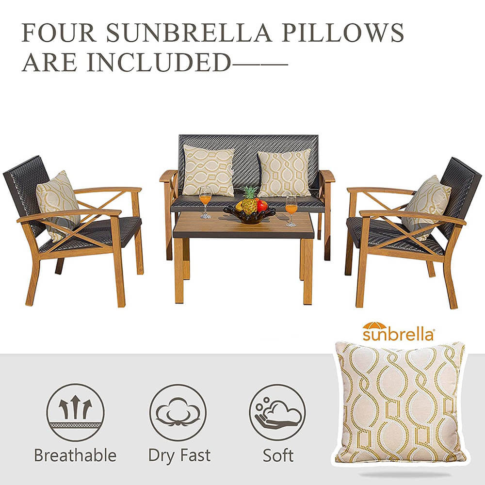 4 Pieces Outdoor Bistro Set - Image 3