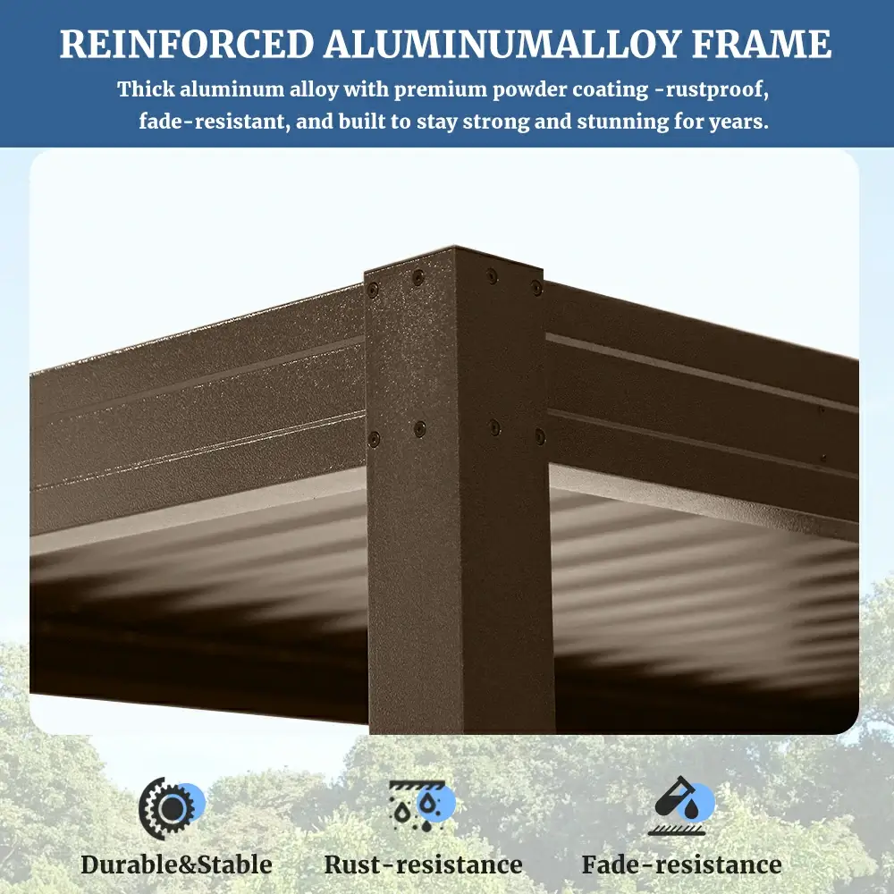 8' x 5' Aluminum Grill Gazebo with Adjustable Louvered Roof - Image 13