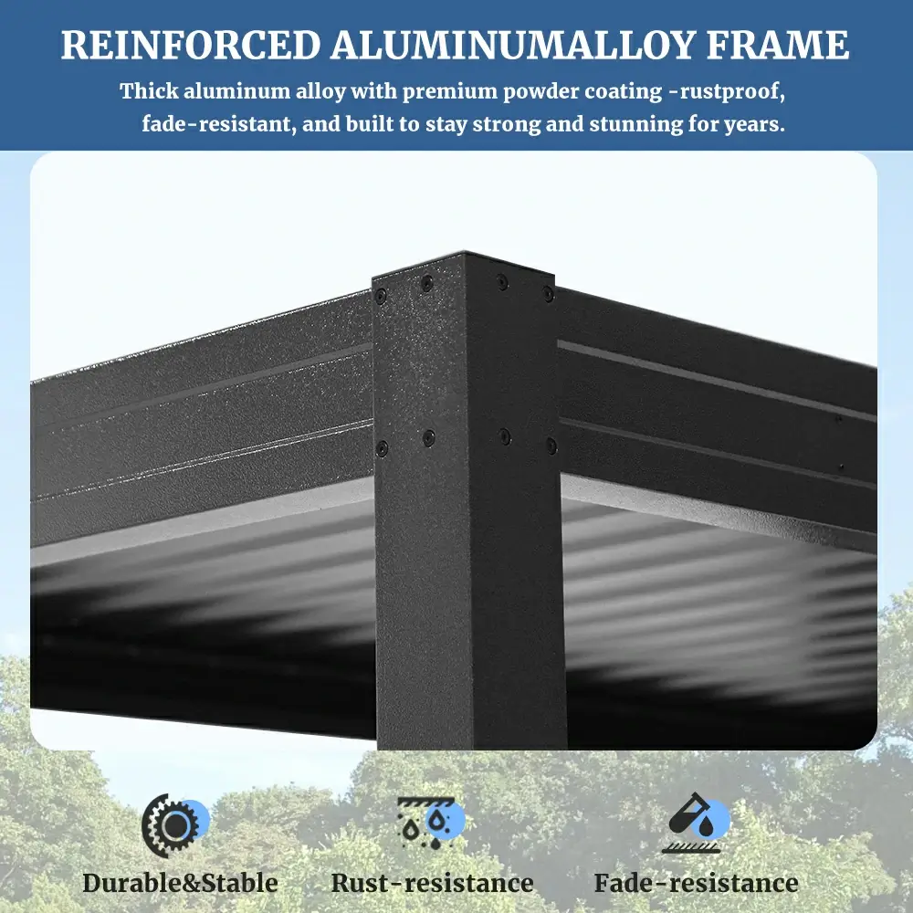 8' x 5' Aluminum Grill Gazebo with Adjustable Louvered Roof - Image 4