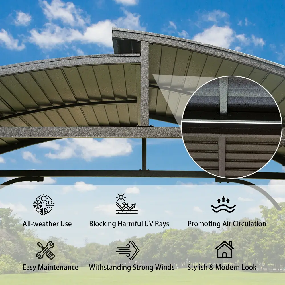 8' x 5' Outdoor Grill Gazebo Arc Roof - Image 11