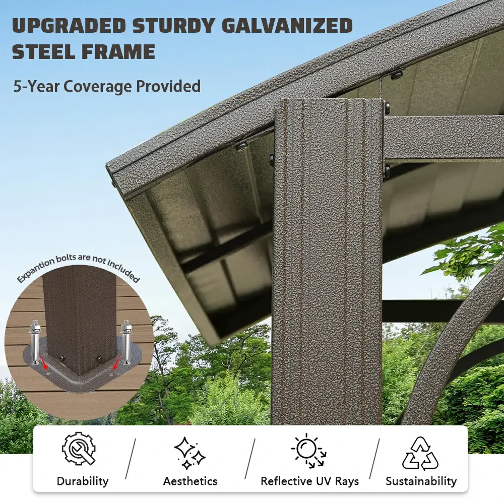 8' x 5' Outdoor Grill Gazebo Arc Roof - Image 12
