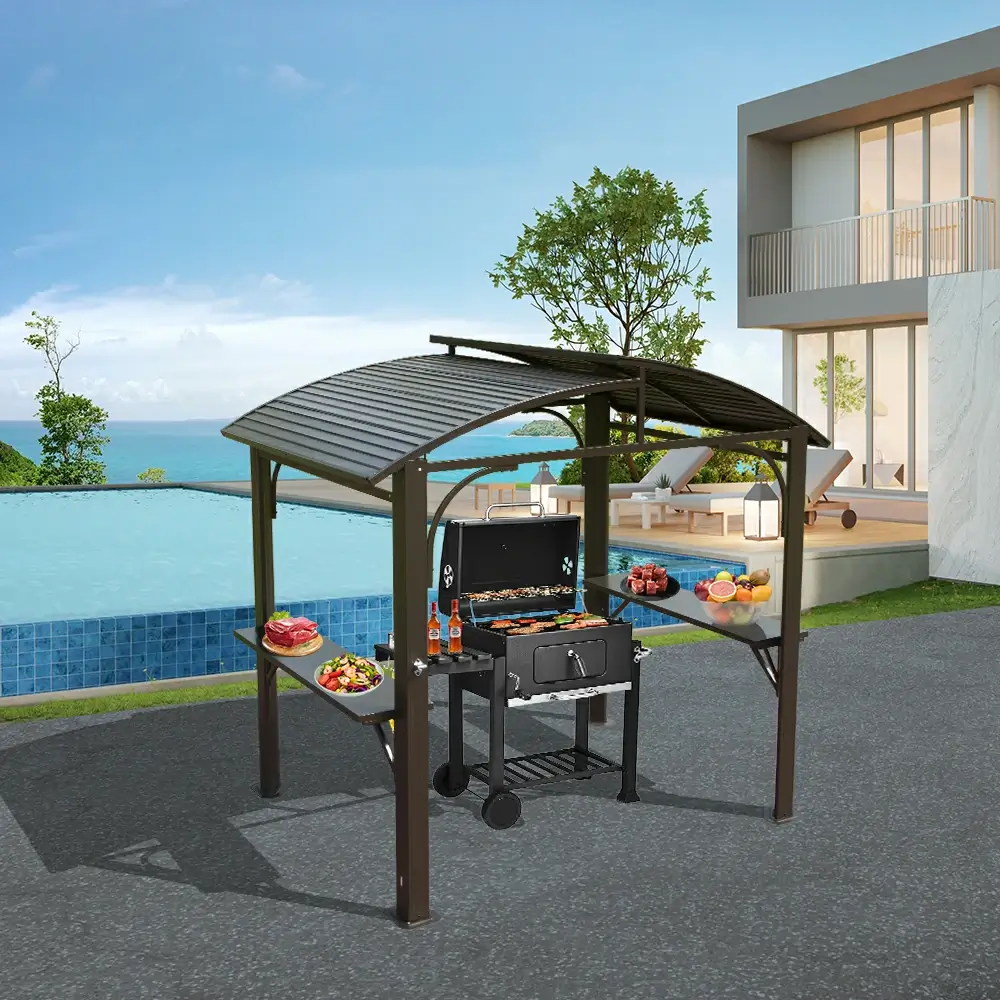 8' x 5' Outdoor Grill Gazebo Arc Roof - Image 14