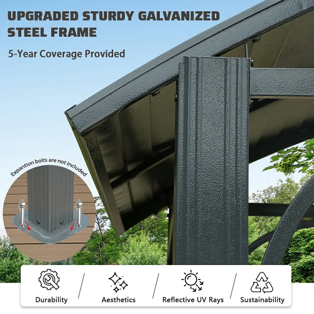 8' x 5' Outdoor Grill Gazebo Arc Roof - Image 5
