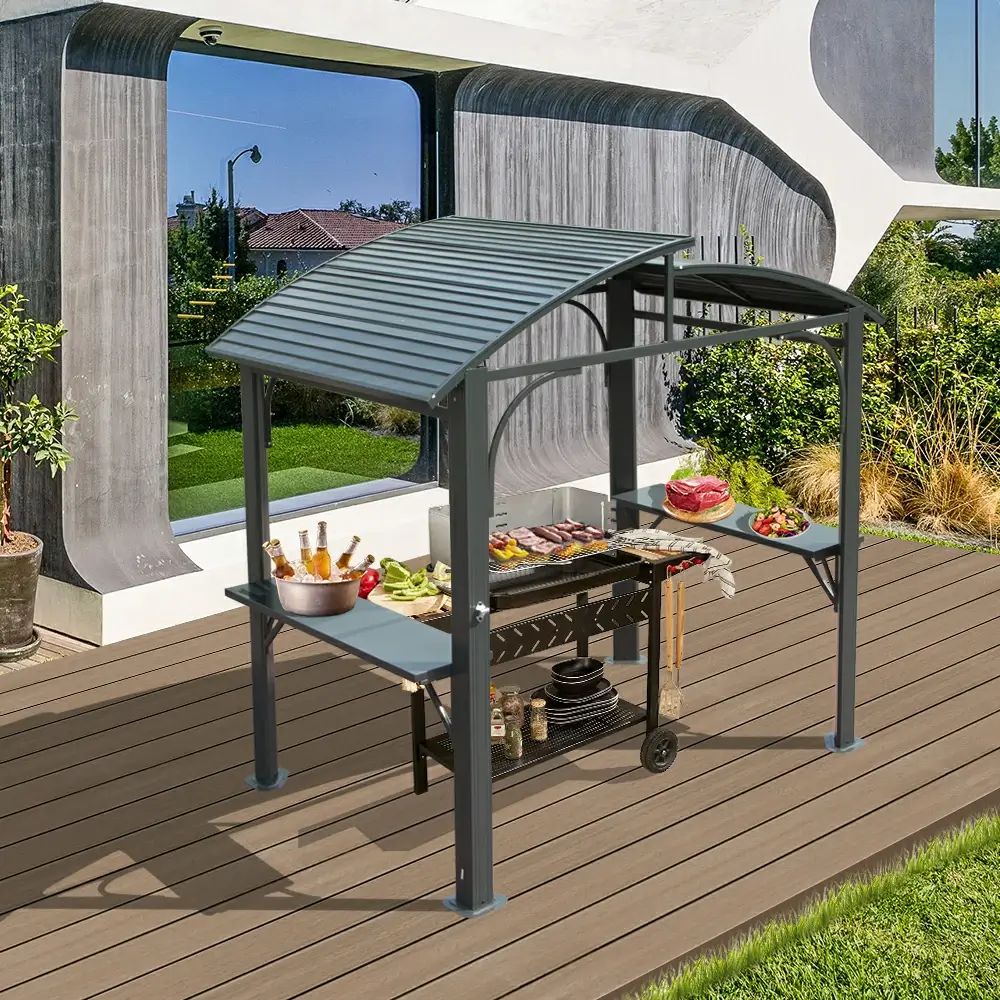 8' x 5' Outdoor Grill Gazebo Arc Roof - Image 7