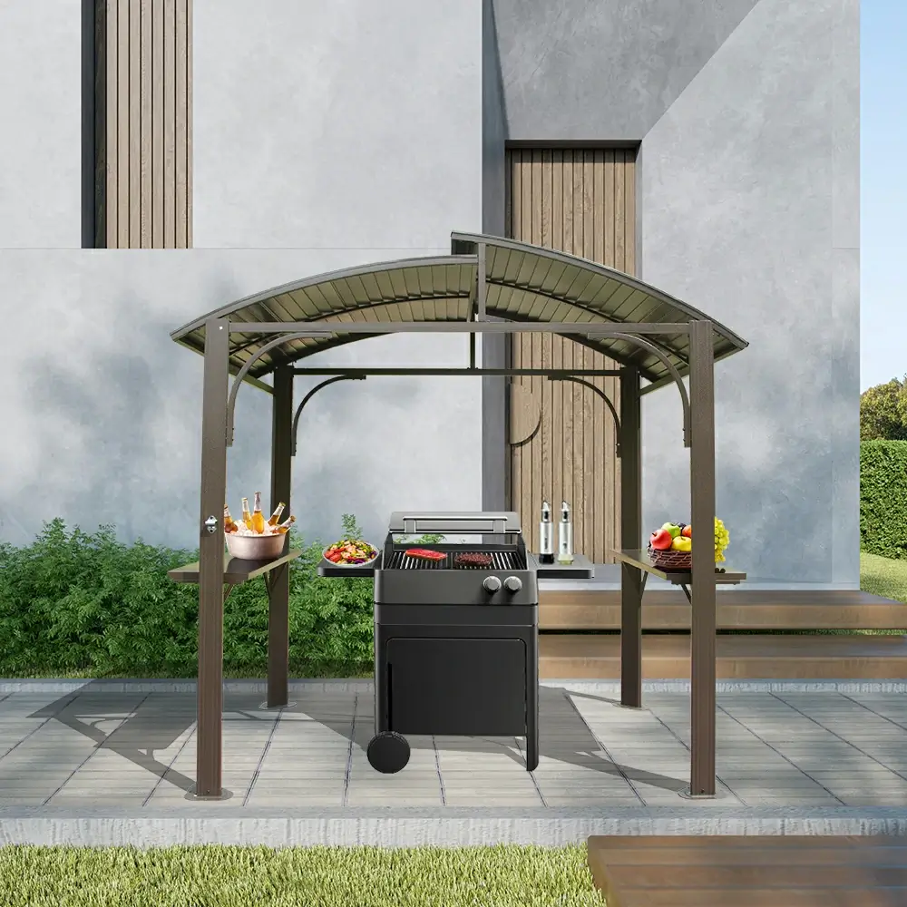 8' x 5' Outdoor Grill Gazebo Arc Roof - Image 8