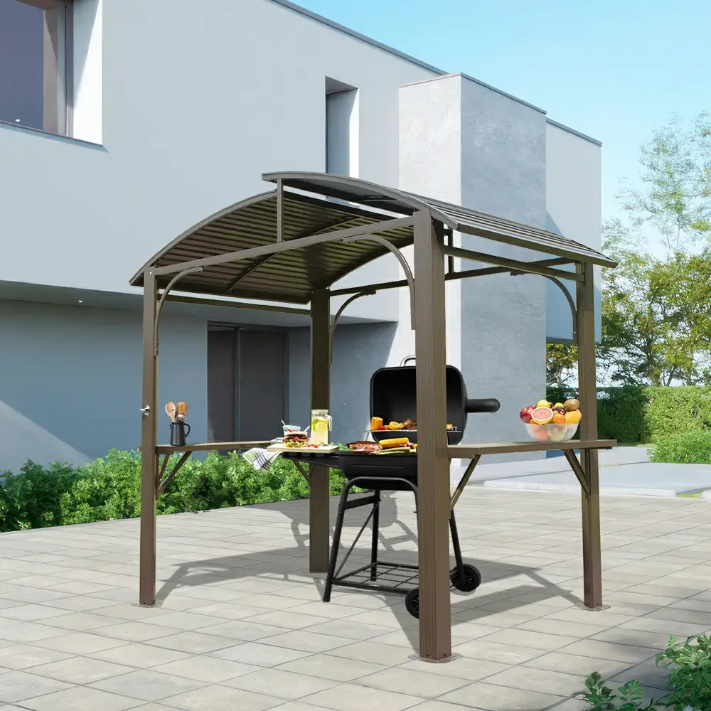 8' x 5' Outdoor Grill Gazebo Arc Roof - Image 9