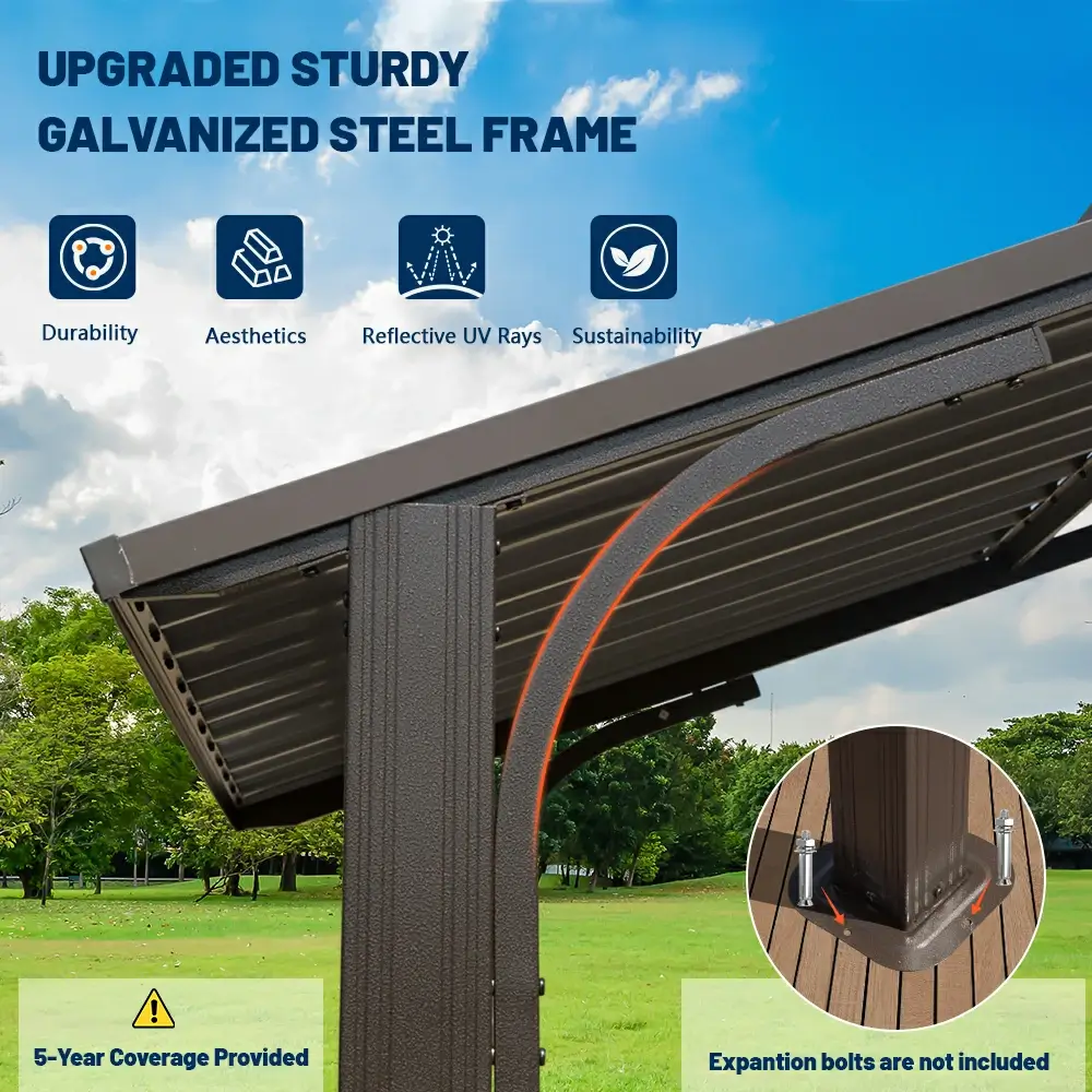 8' × 5' Outdoor Grill Gazebo Gable Roof - Image 11