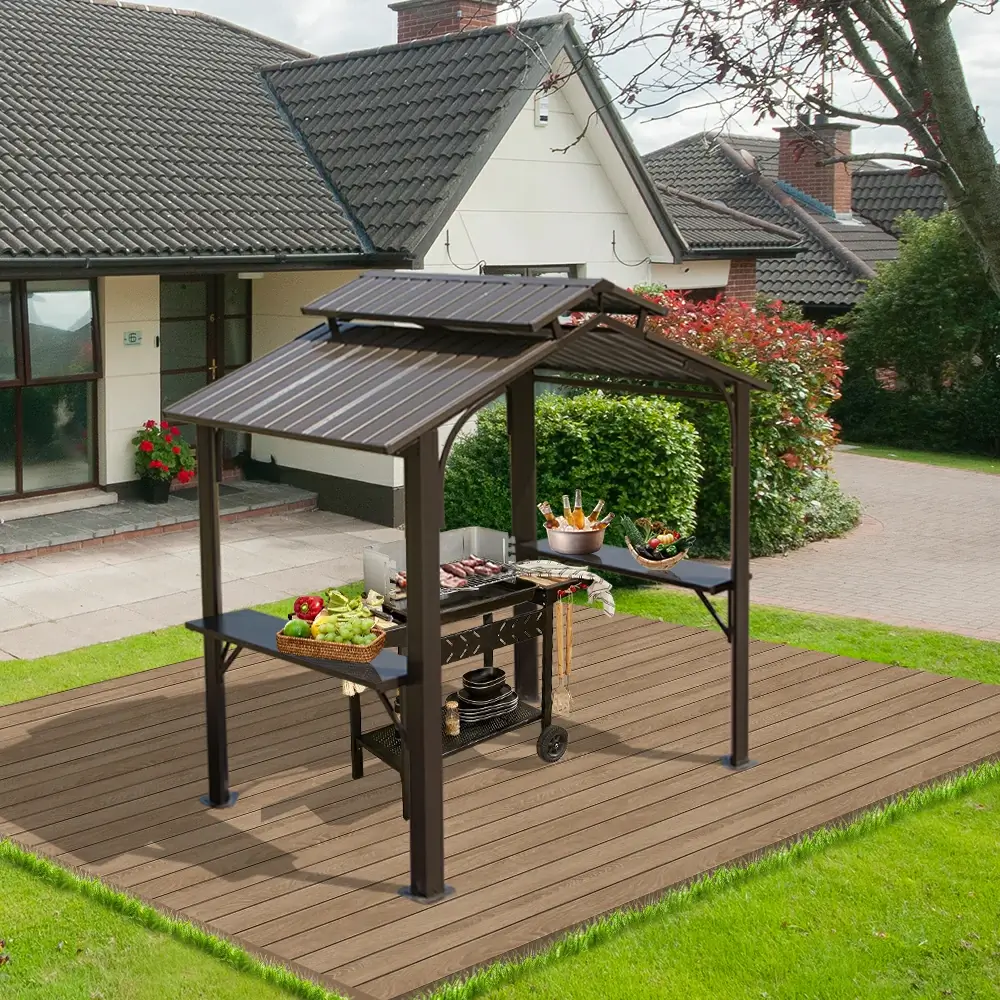 8' × 5' Outdoor Grill Gazebo Gable Roof - Image 14