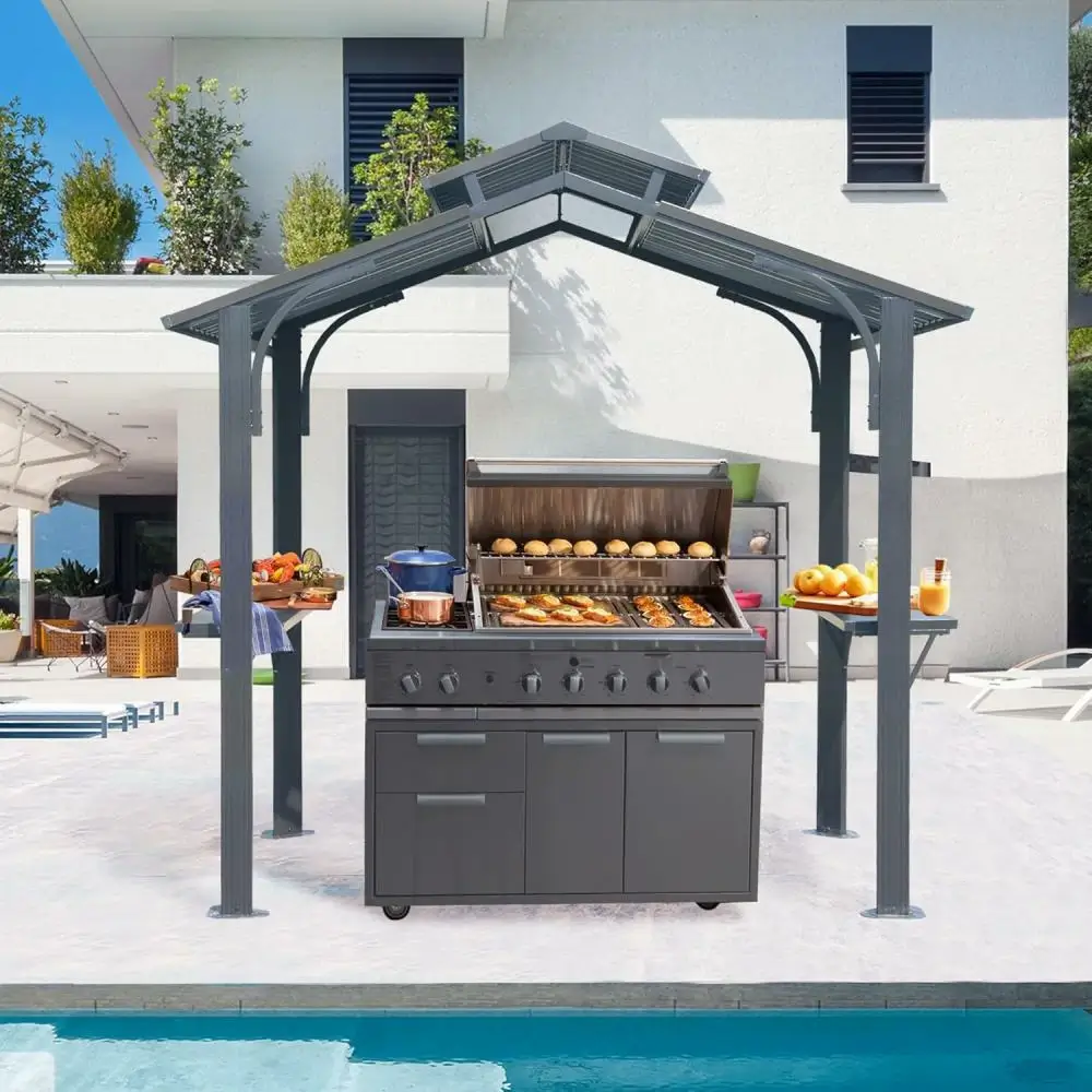 8' × 5' Outdoor Grill Gazebo Gable Roof - Image 6