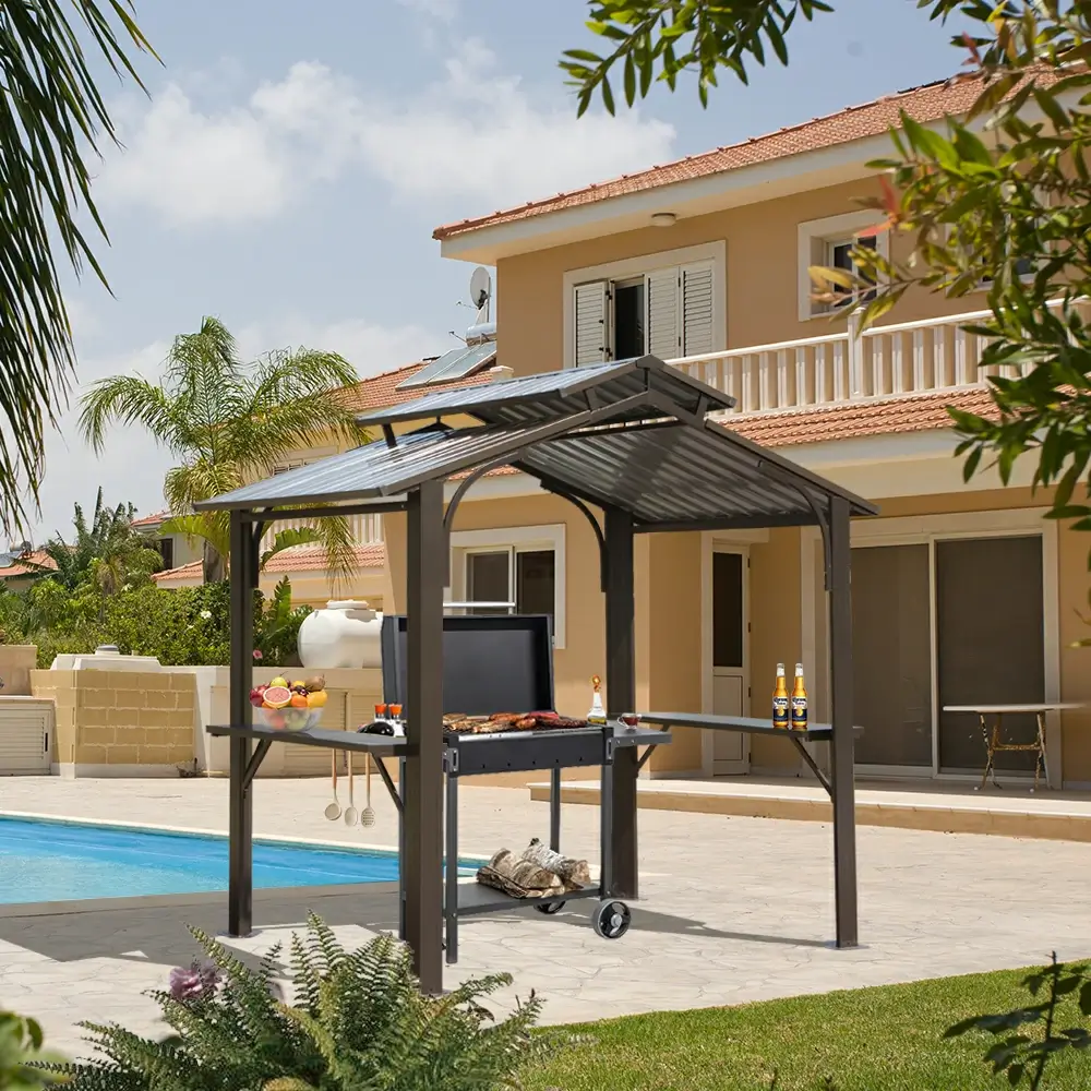 8' × 5' Outdoor Grill Gazebo Gable Roof - Image 8