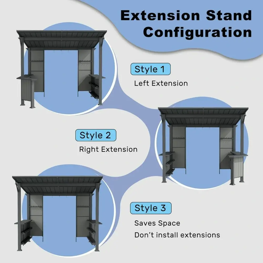 9' x 10' Hardtop Grill Gazebo w/ Expansion Platform - Image 16