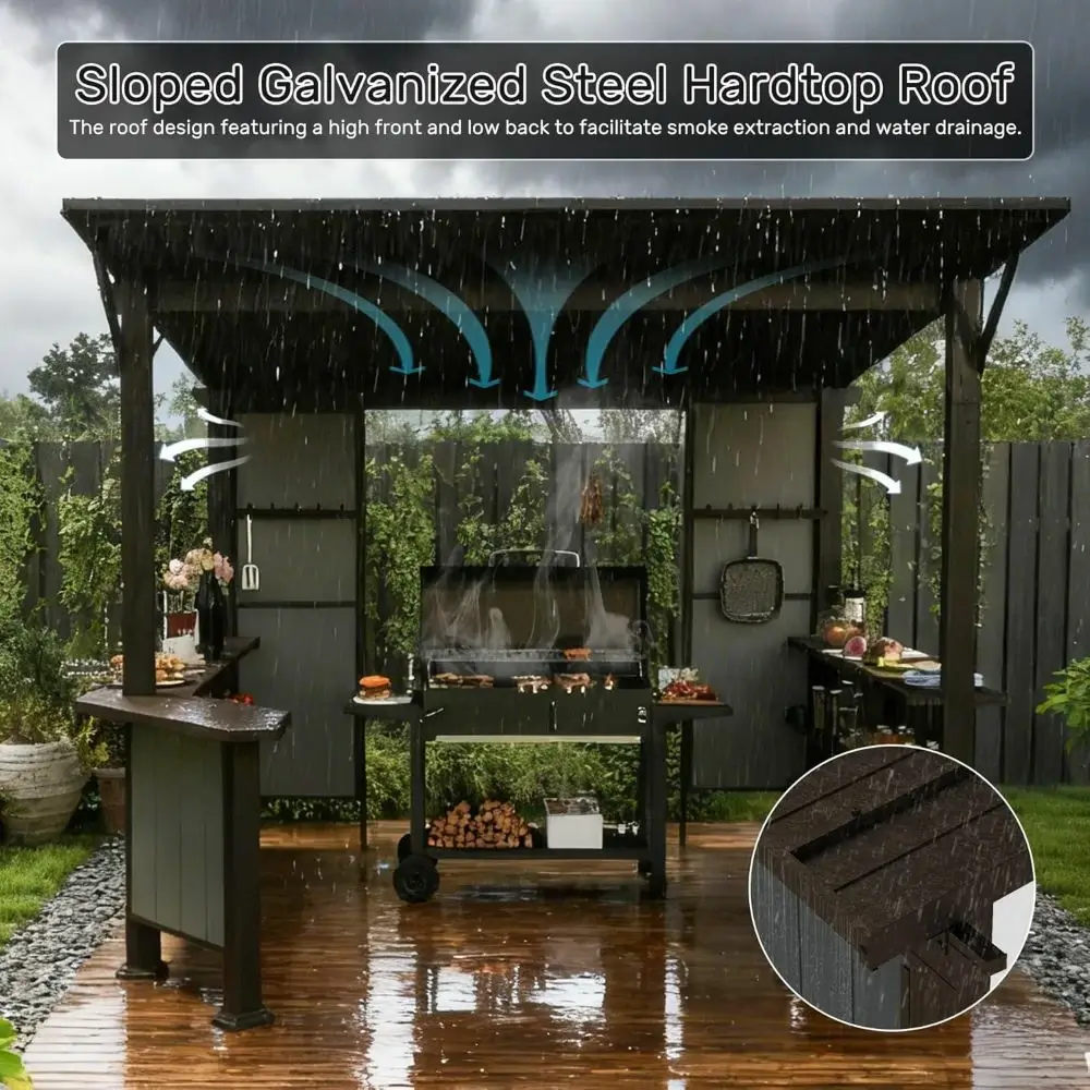 9' x 10' Hardtop Grill Gazebo w/ Expansion Platform - Image 5