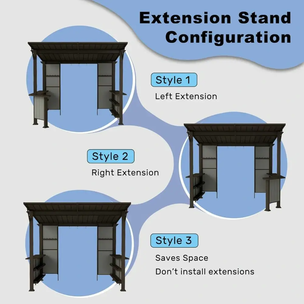 9' x 10' Hardtop Grill Gazebo w/ Expansion Platform - Image 7