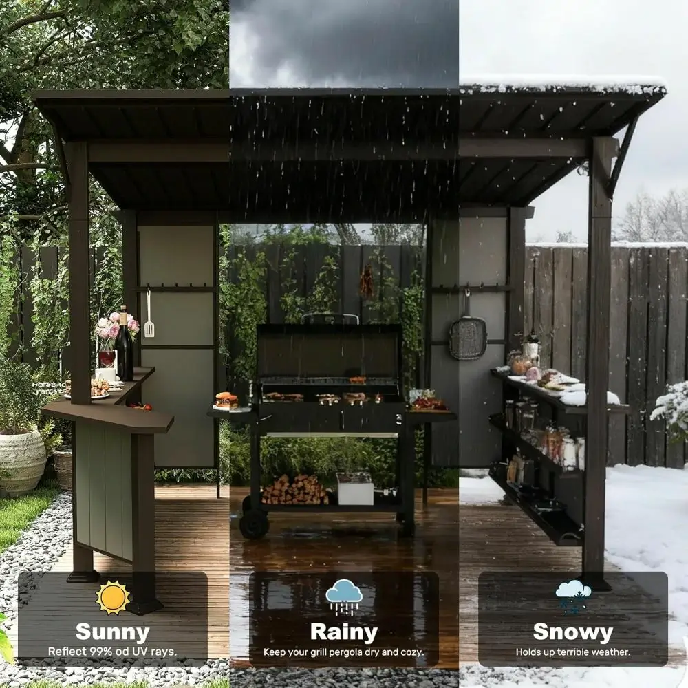 9' x 10' Hardtop Grill Gazebo w/ Expansion Platform - Image 8