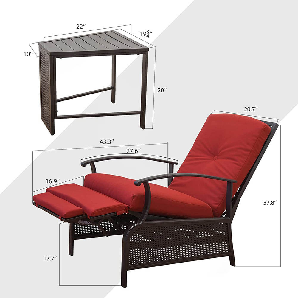 Adjustable Patio Recliner Chair - Image 13