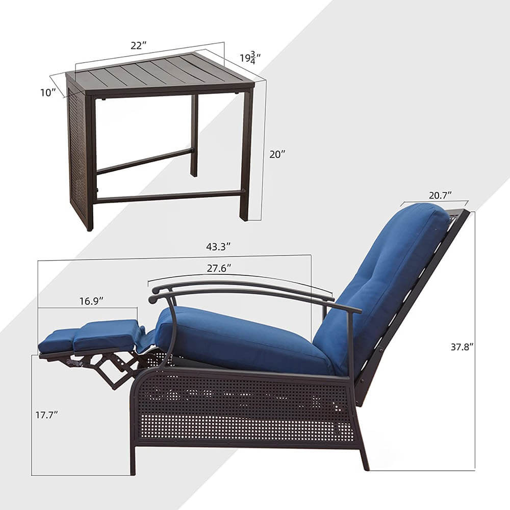 Adjustable Patio Recliner Chair - Image 19