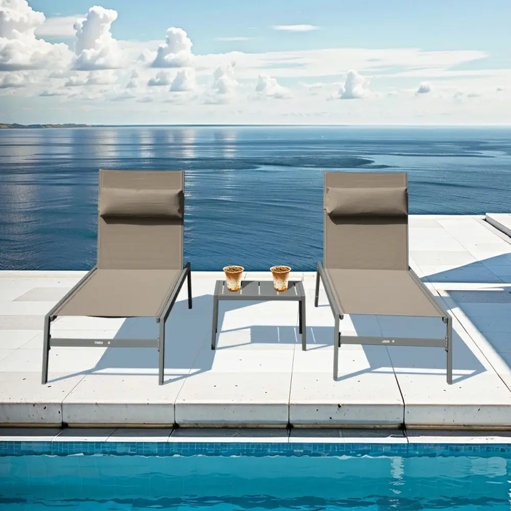 All-Aluminum Chaise Lounge Set of 3 - Image 19