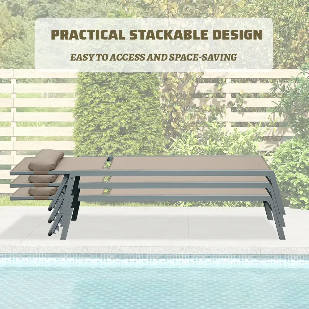 All-Aluminum Chaise Lounge Set of 3 - Image 25