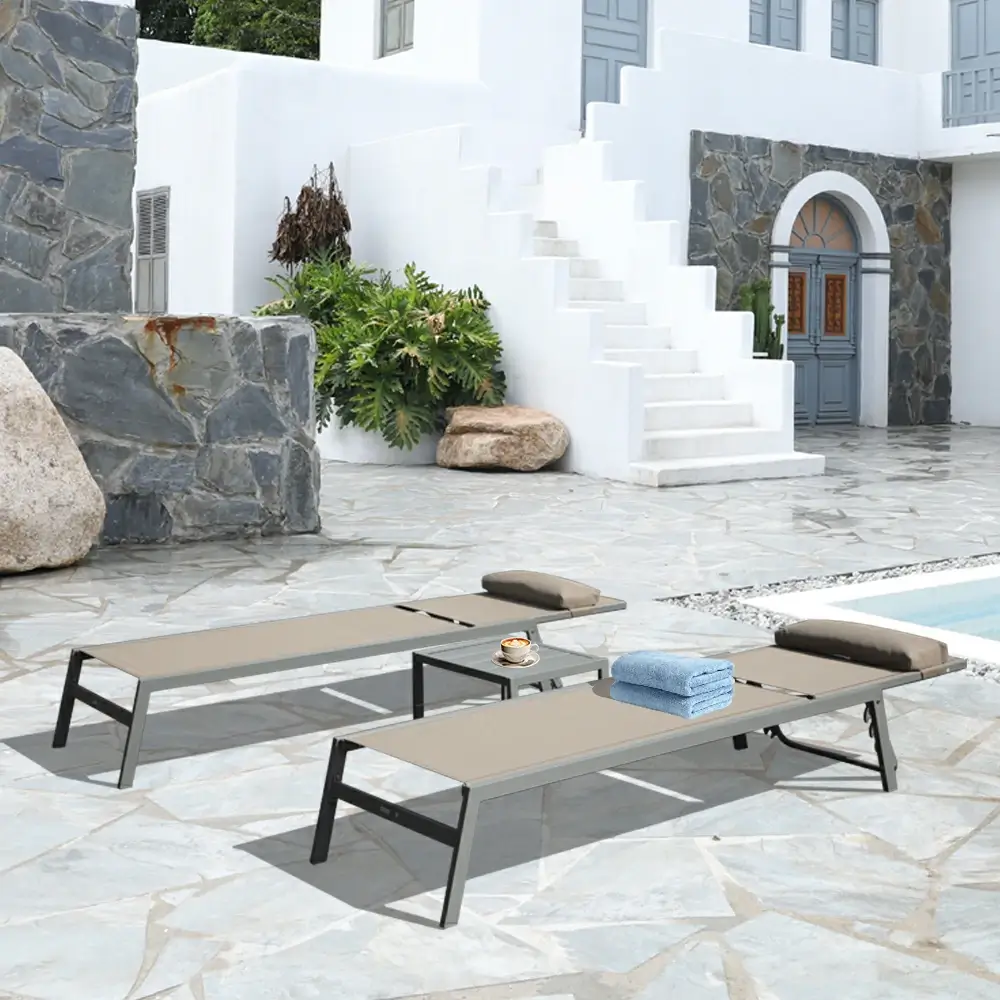 All-Aluminum Chaise Lounge Set of 3 - Image 27