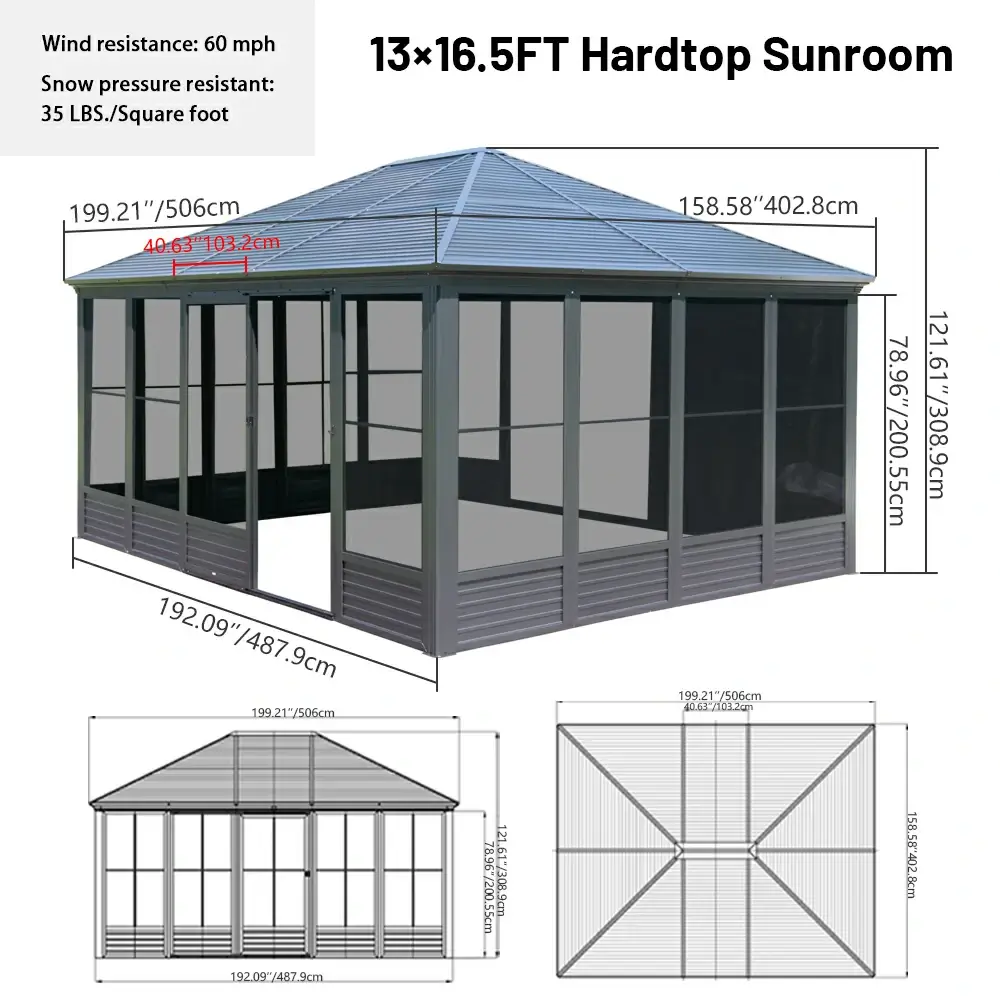 All-Season Sunroom with Double Sliding Doors - Image 14