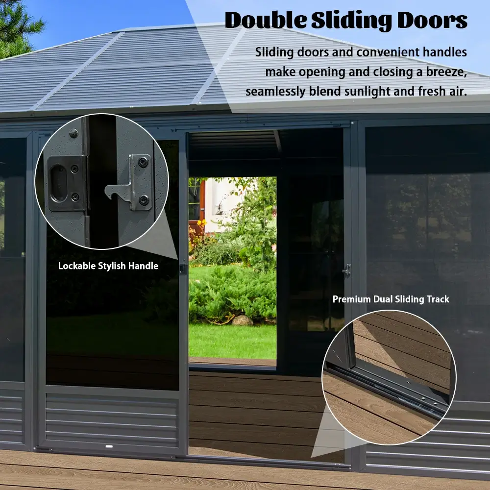 All-Season Sunroom with Double Sliding Doors - Image 18