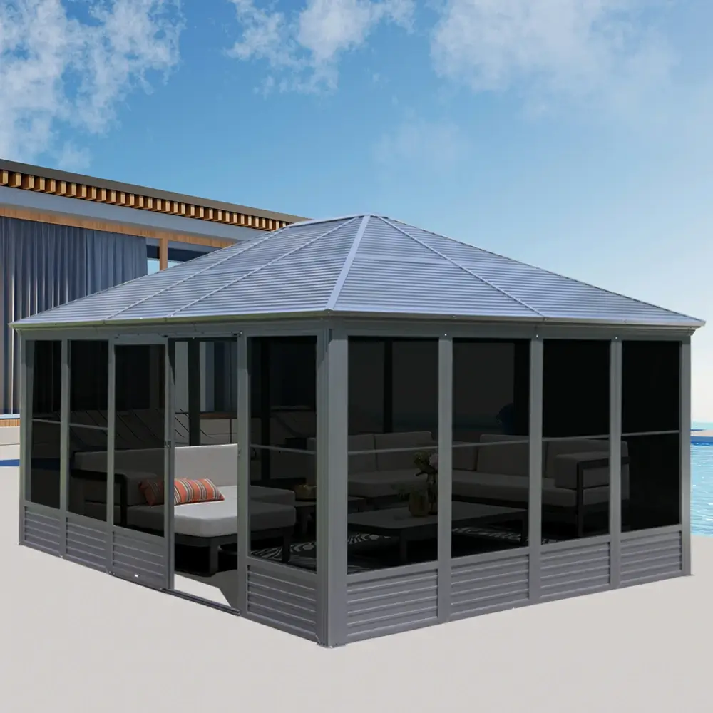 All-Season Sunroom with Double Sliding Doors - Image 21