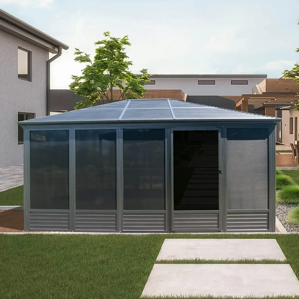All-Season Sunroom with Double Sliding Doors - Image 22