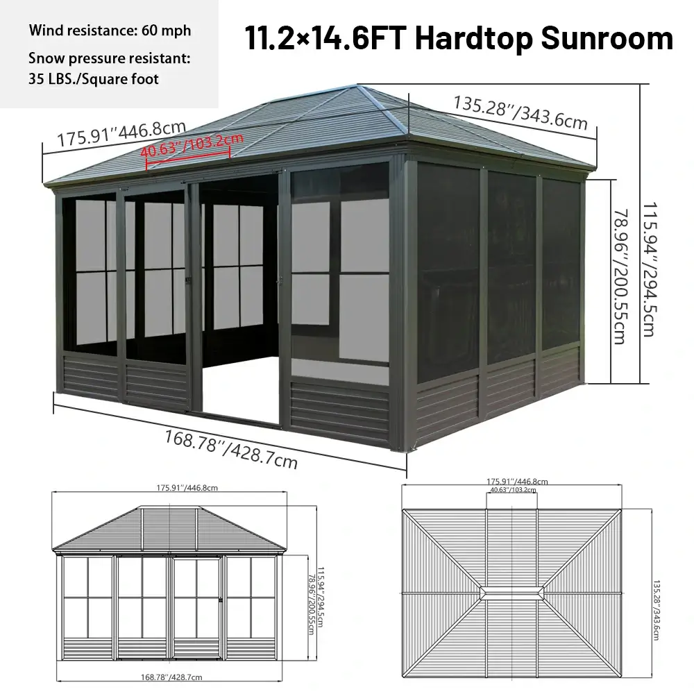 All-Season Sunroom with Double Sliding Doors - Image 3
