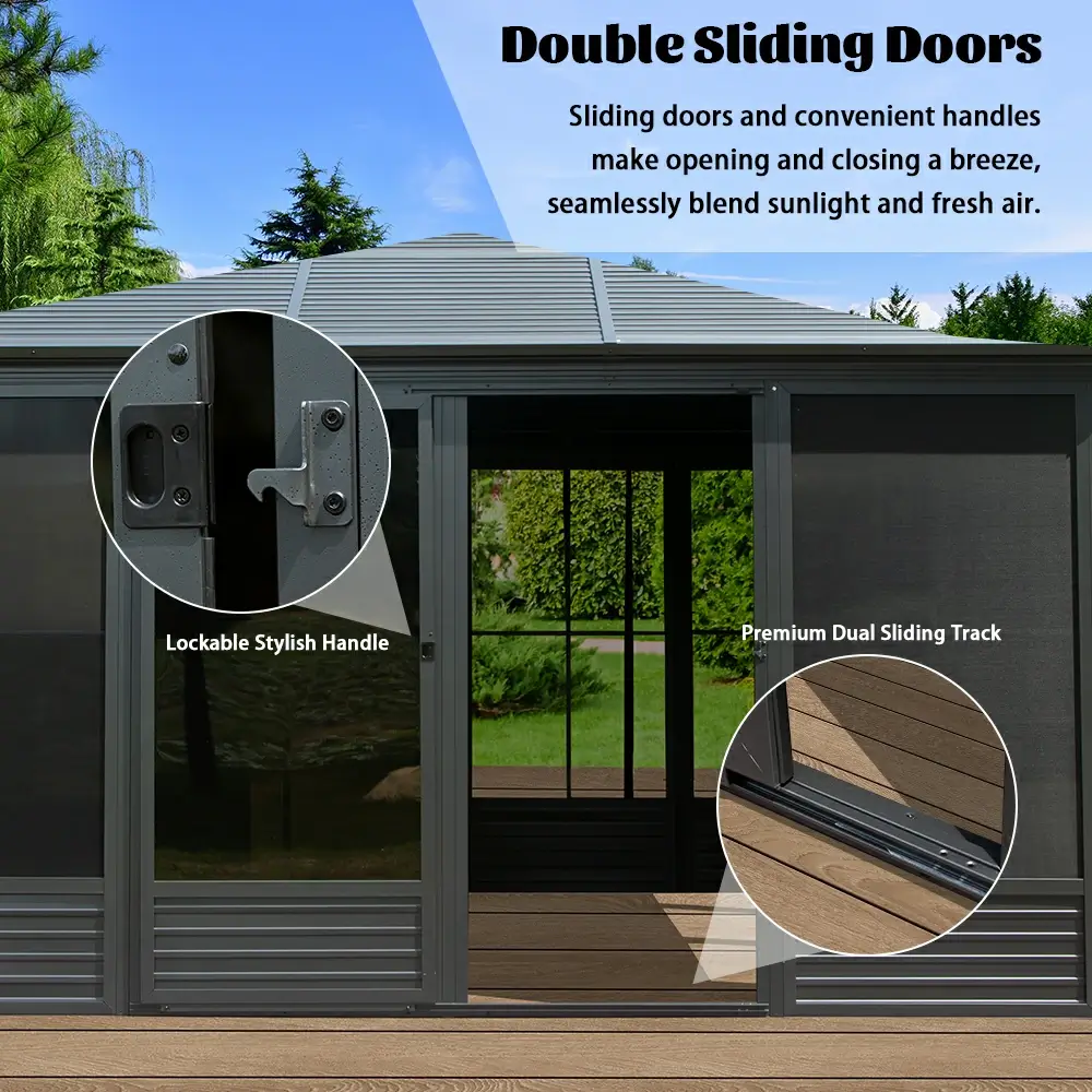 All-Season Sunroom with Double Sliding Doors - Image 5