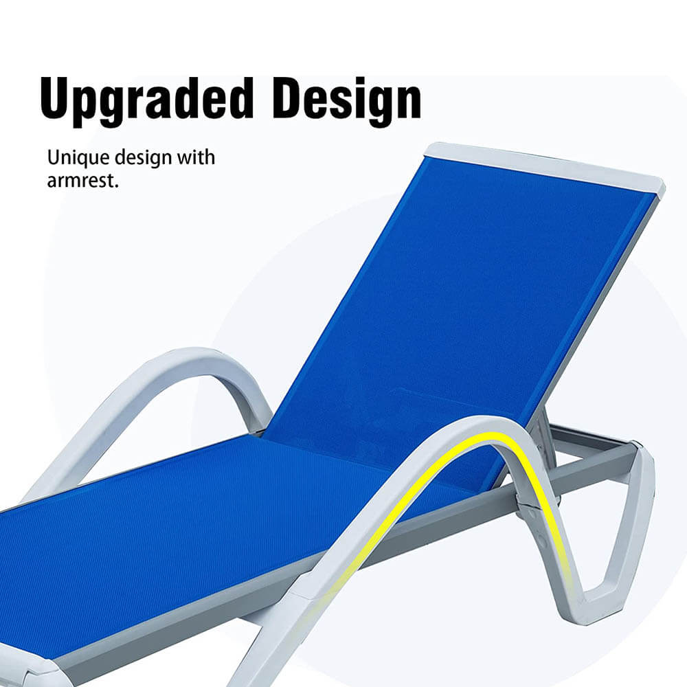 Aluminum Chaise Lounge with Arm - Image 11