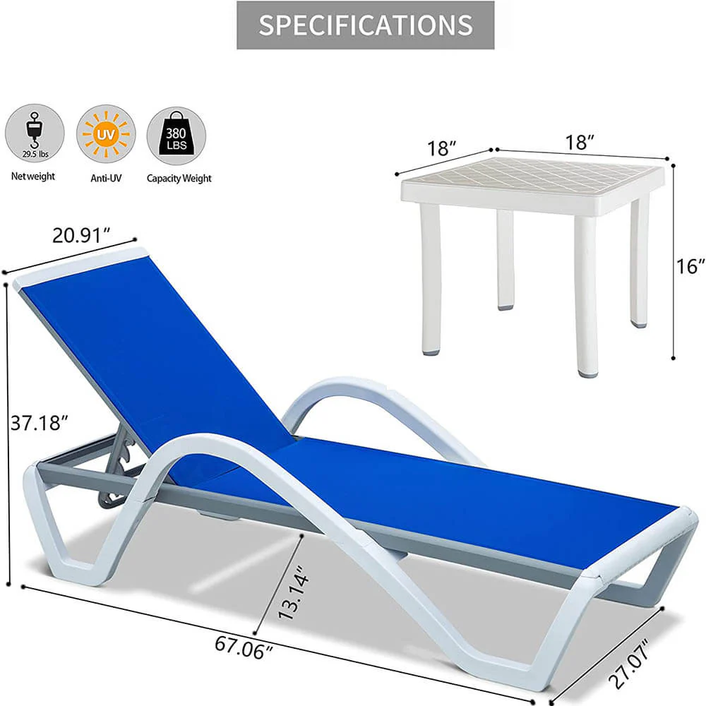 Aluminum Chaise Lounge with Arm - Image 12