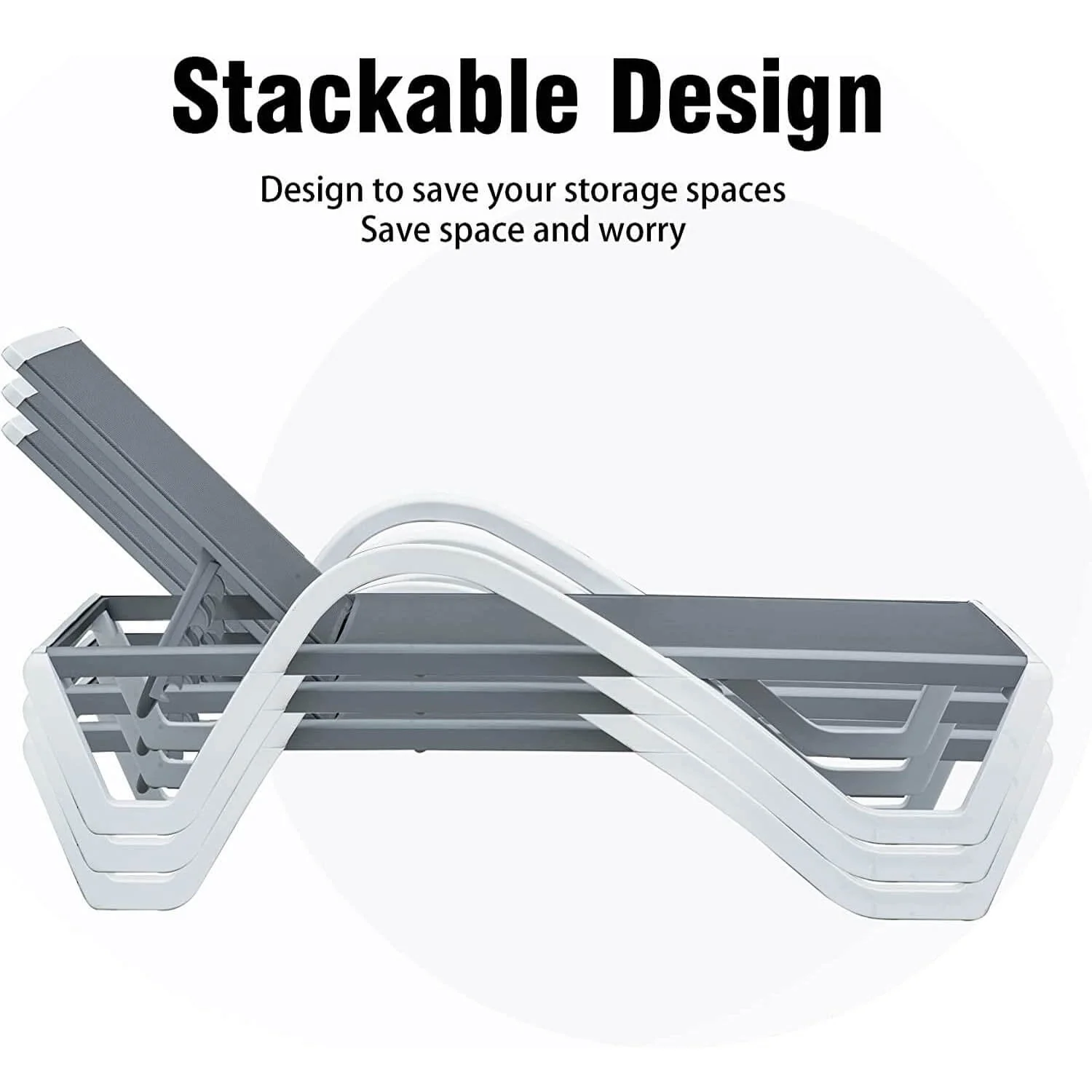 Aluminum Chaise Lounge with Arm - Image 18