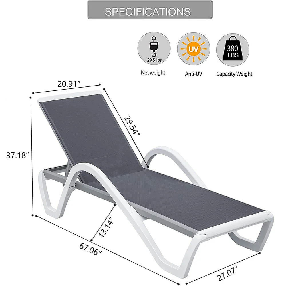 Aluminum Chaise Lounge with Arm - Image 20