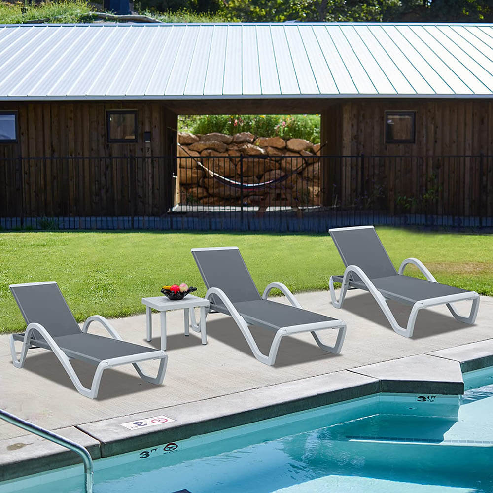 Aluminum Chaise Lounge with Arm - Image 21