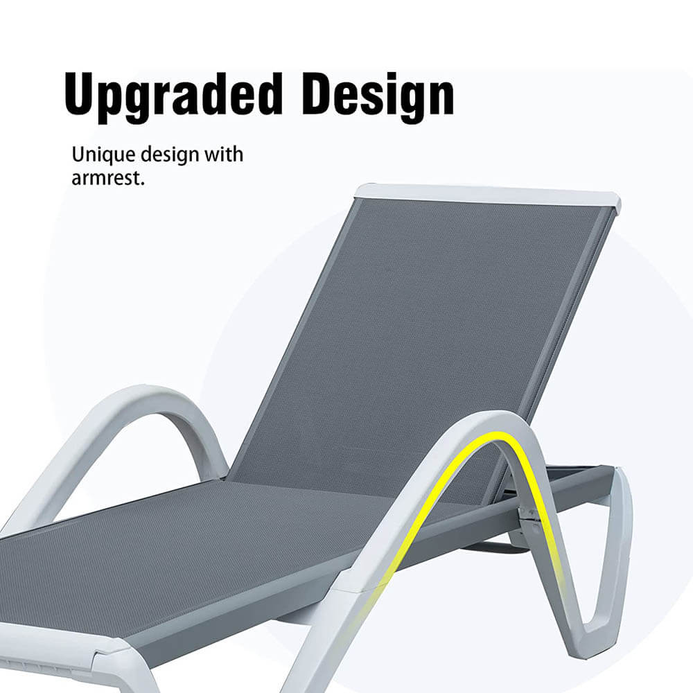 Aluminum Chaise Lounge with Arm - Image 27