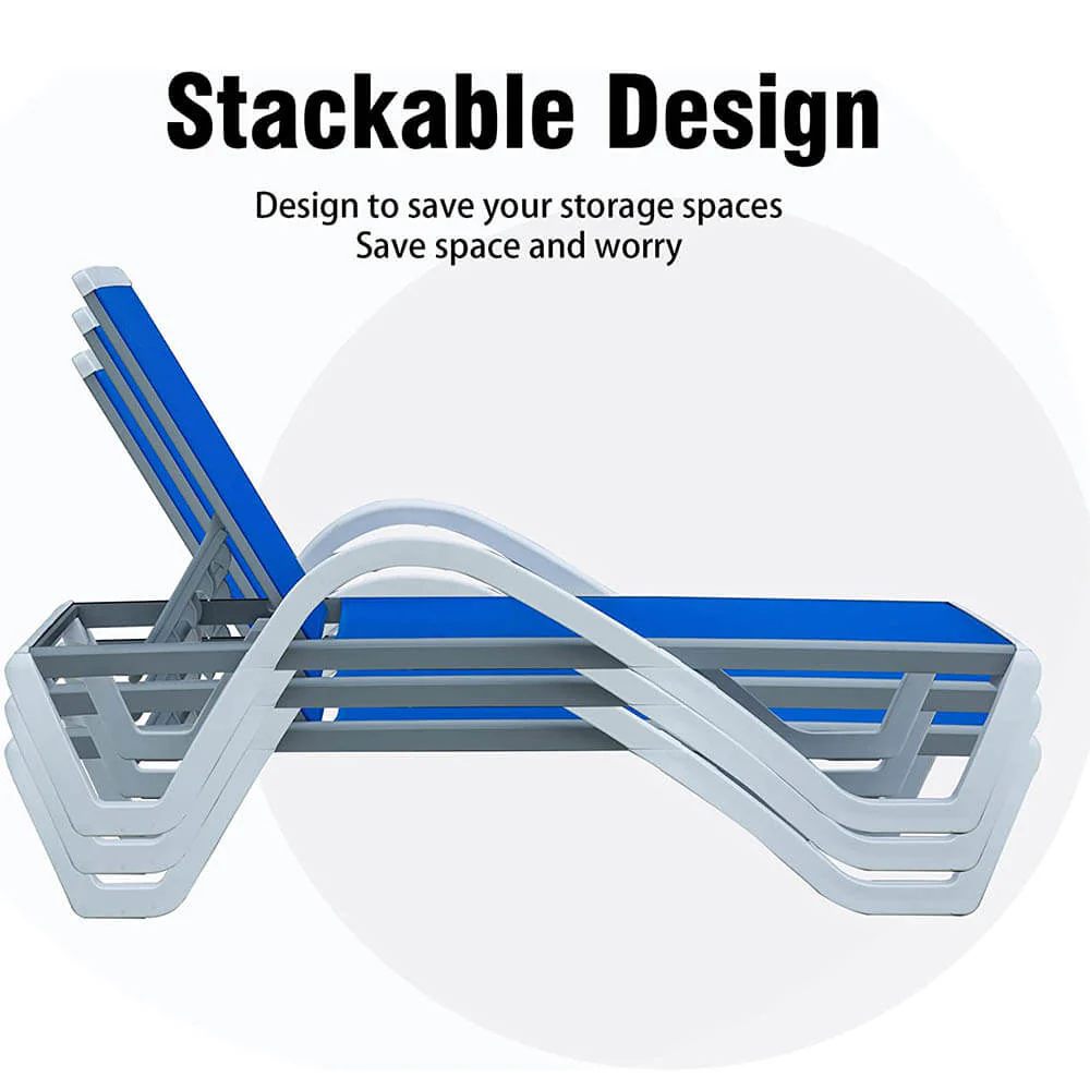 Aluminum Chaise Lounge with Arm - Image 4