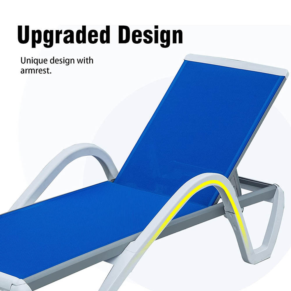 Aluminum Chaise Lounge with Arm - Image 5