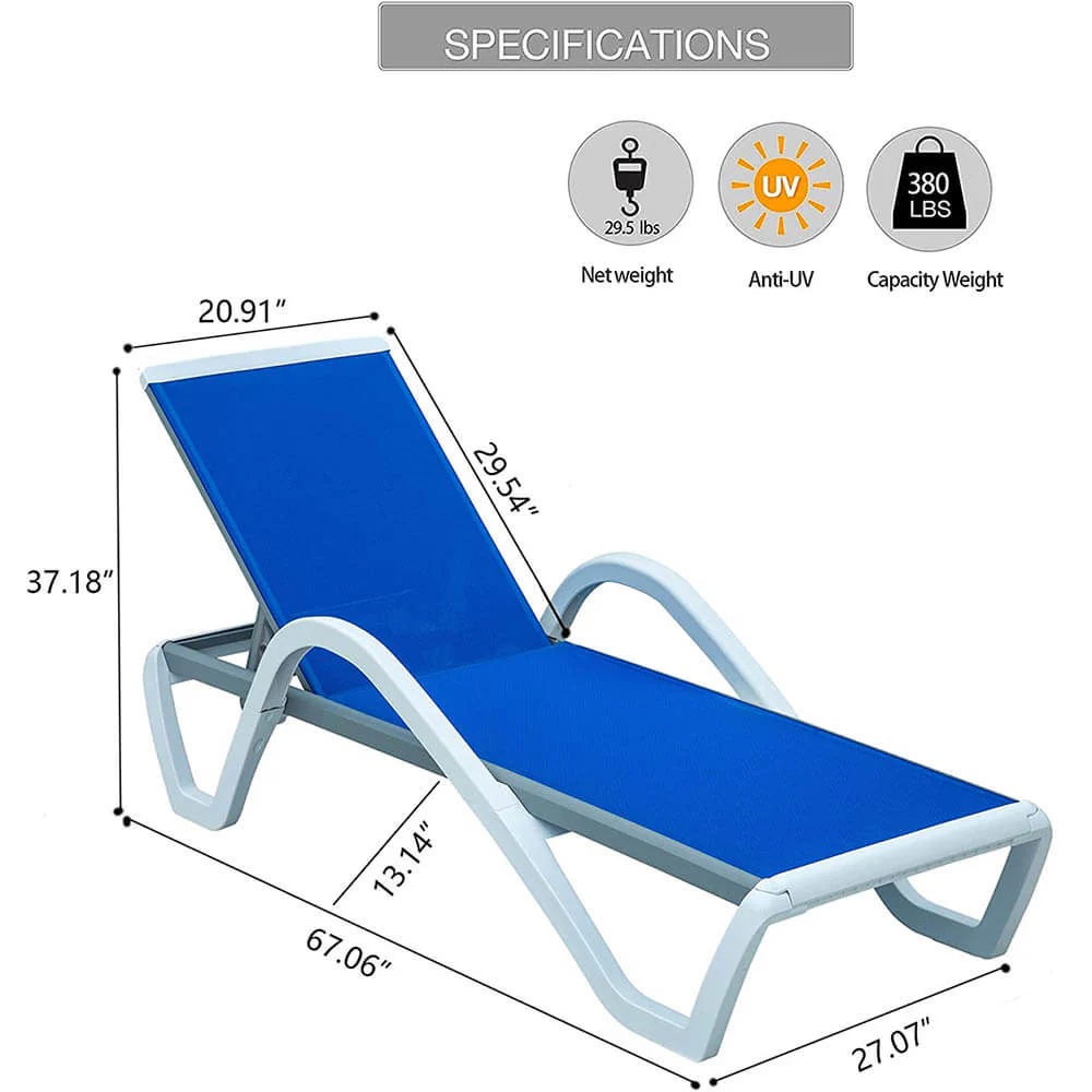 Aluminum Chaise Lounge with Arm - Image 6